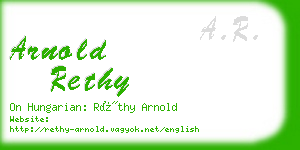 arnold rethy business card